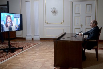 Телемост с Президентом Аргентины Кристиной Фернандес де Киршнер.