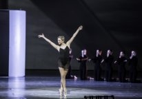 Гибкая танцовщица дает в попу у станка