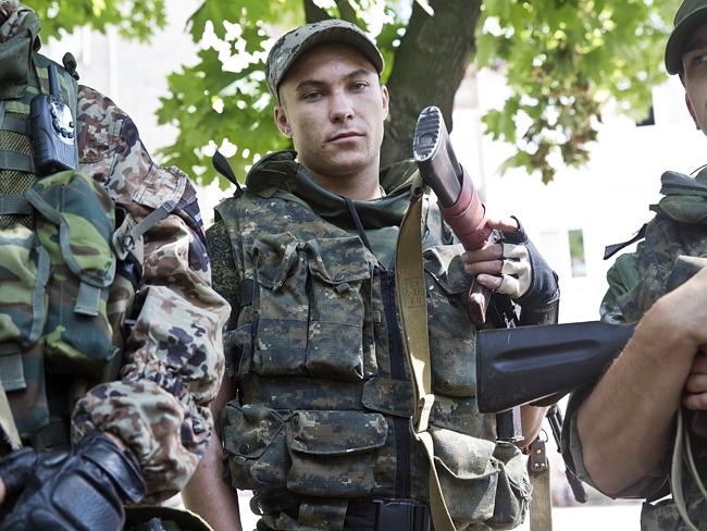 Tough guy ... Ihor, separatist with the pro Russia militia. Picture: Ella Pellegrini