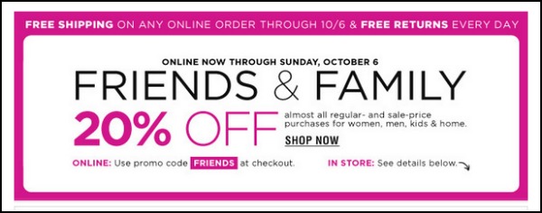 Bloomingdale's Friends and Family Sale 2013