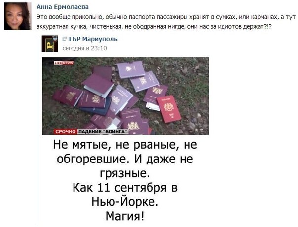Про рухнувший на Украине самолёт, почитайте, интересно!