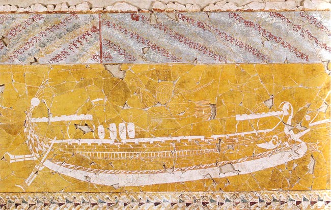 Фрагмент настенной росписи: Корабль «Изида»