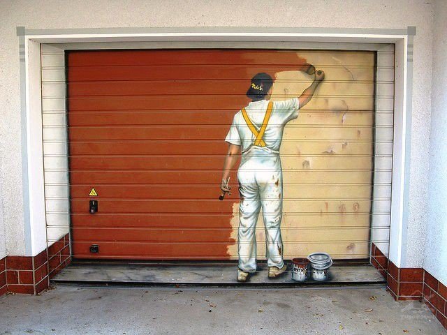 Рисунки на гаражных воротах