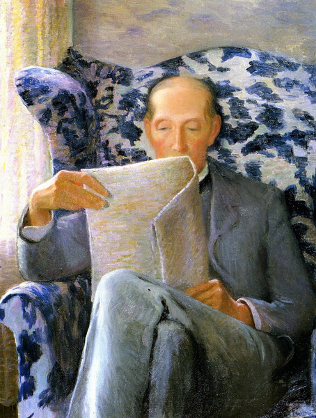 "Томас Серджент Перри читает газету",1924, 101×75.9 см