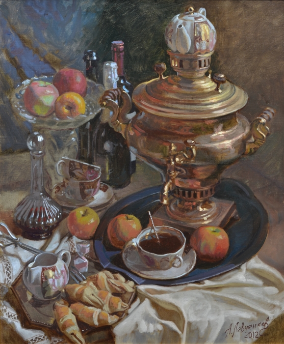 Натюрморт с самоваром. Автор: Молодых Мария. Натюрморт с самоваром. Автор: Молодых Мария.