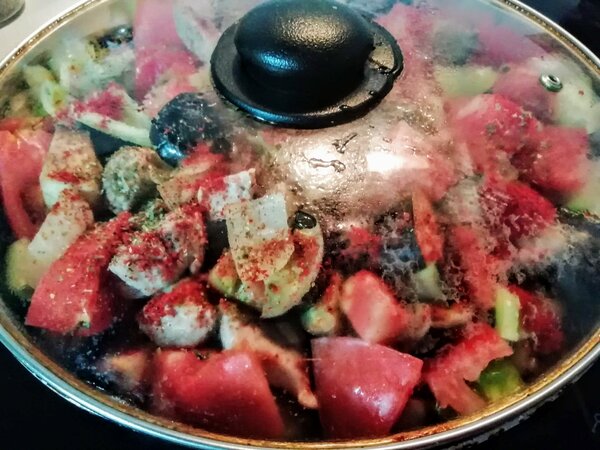 Мясо с овощами по-грузински. Пошаговый рецепт. Фото автора/Дзен канал "Вилка.Ложка.Палочки" (https://zen.yandex.ru/kaleidoscope )