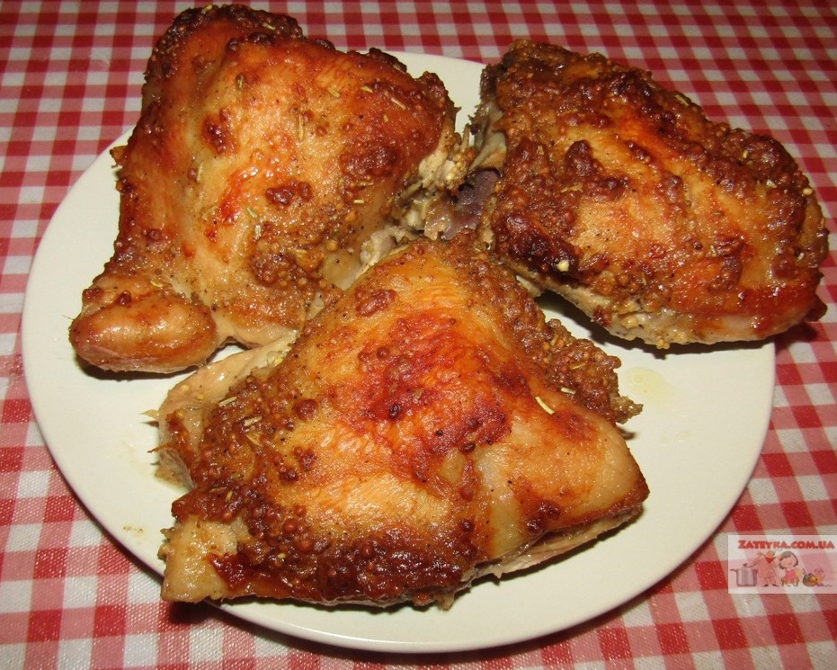 Курица, запеченная в горчичном маринаде