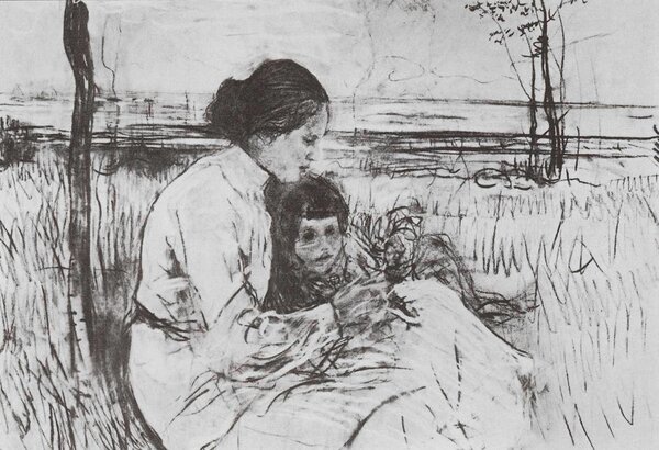 Дети художника. Ольга и Антоша Серовы. Валентин Александрович Серов, 1906