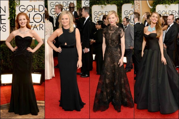 Golden Globes 2014 Red Carpet Fashion Black Dresses