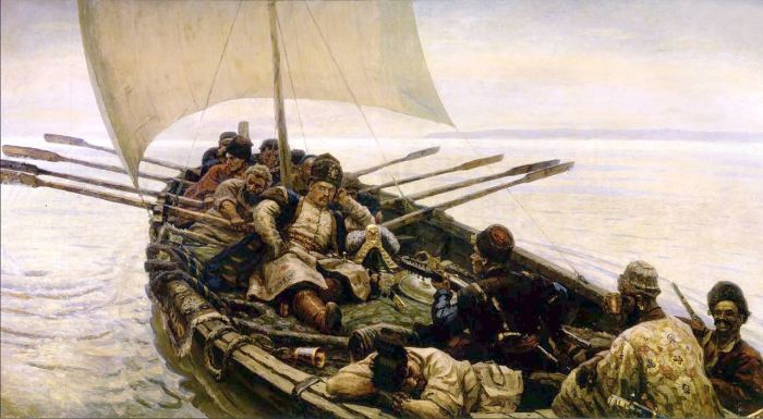 Морской поход Степана Разина глазами художника В. Сурикова. Морской поход Степана Разина глазами художника В. Сурикова.