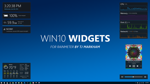 Виджеты в Windows 10