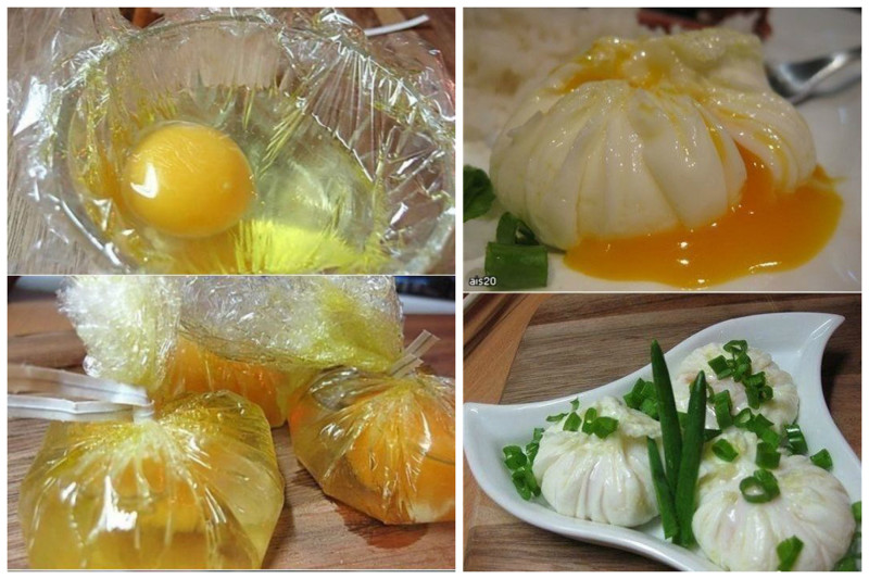 Яйцо пашот, для тех, кто любит яйца всмятку, но не любит их чистить. Заворачиваете яйцо в пленку, варите и аккуратно достаете. Просто, вкусно, еда, завтраки