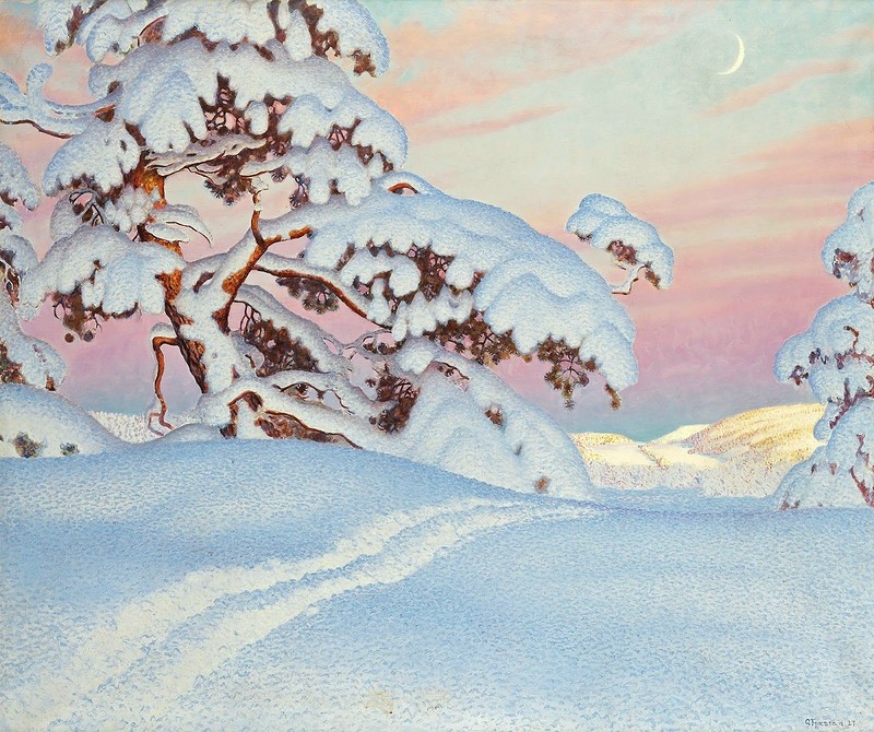 Gustaf Fjaestad. Солнце и тень на горах. 1927.jpg