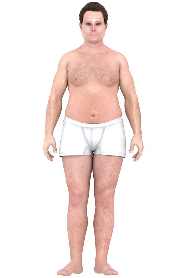 Оригинальное изображение мужчины с толстым телосложением, передающее идеал красоты и энергии