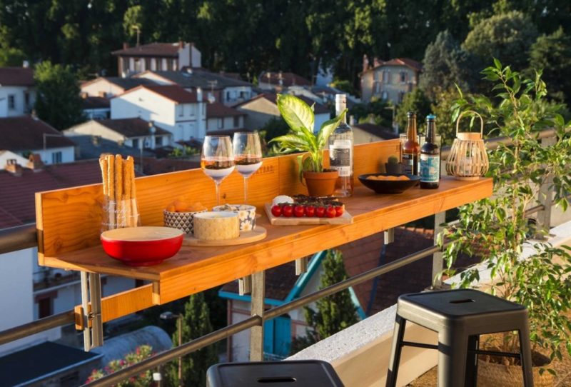 22 удивительных варианта столиков для маленьких балконов интерьер,переделки,рукоделие,своими руками,сделай сам