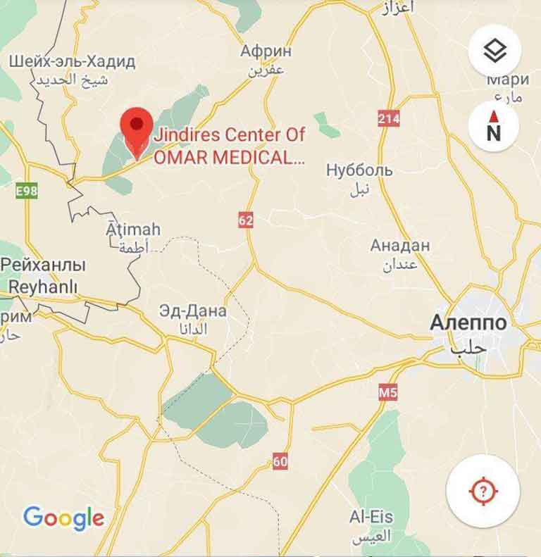 Место междоусобных столкновений на карте Алеппо