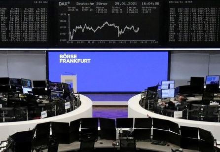 The German share price index DAX graph is pictured at the stock exchange in Frankfurt, Germany, January 29, 2021. REUTERS/Staff