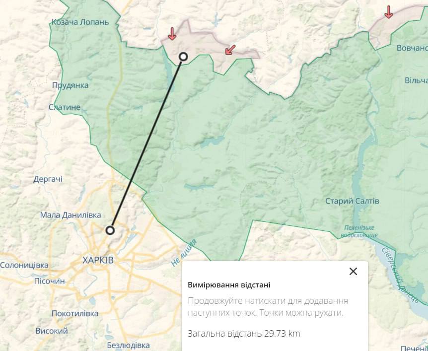 Карта наступления ВС РФ в Харьковской области, фото - укроСМИ
