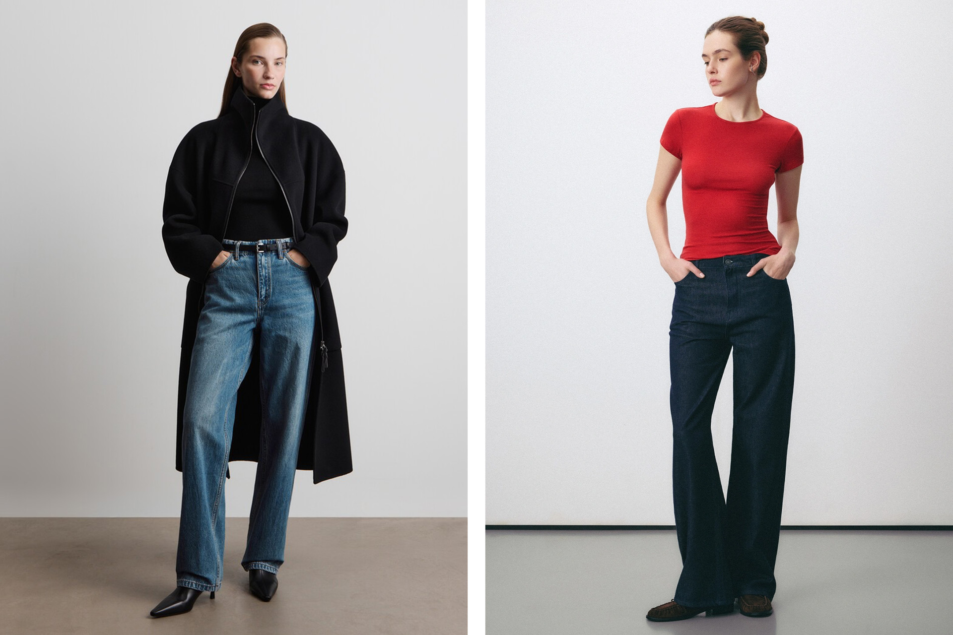 Слева: джинсы Straight 312 / джинсы Straight 