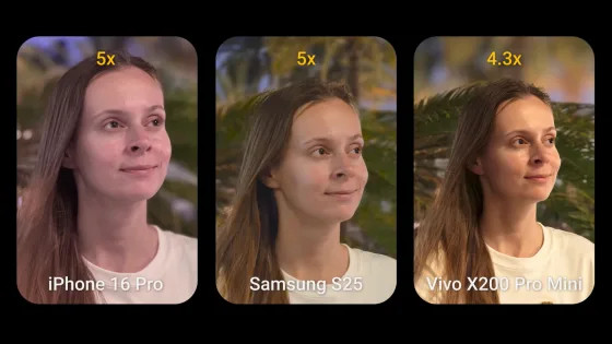 Топовые компактные смартфоны Samsung S25, iPhone 16 Pro и Vivo X200 Pro Мini сравнили по камерам
