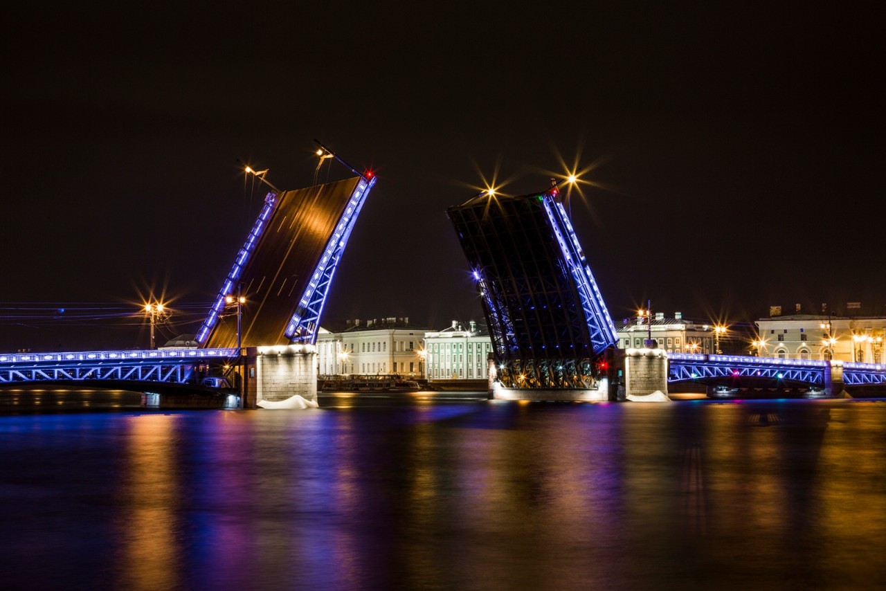 Николаевский мост Санкт-Петербург сверху