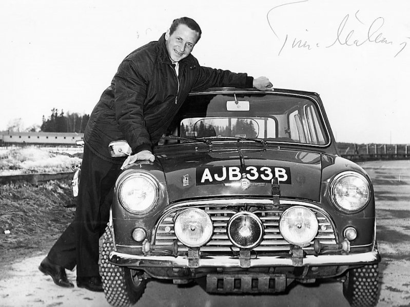 Победитель ралли Монте-Карло-1965 Тимо Мякинен и его Mini Cooper. СССР, авто, автоспорт, волга, гонки, история, ралли