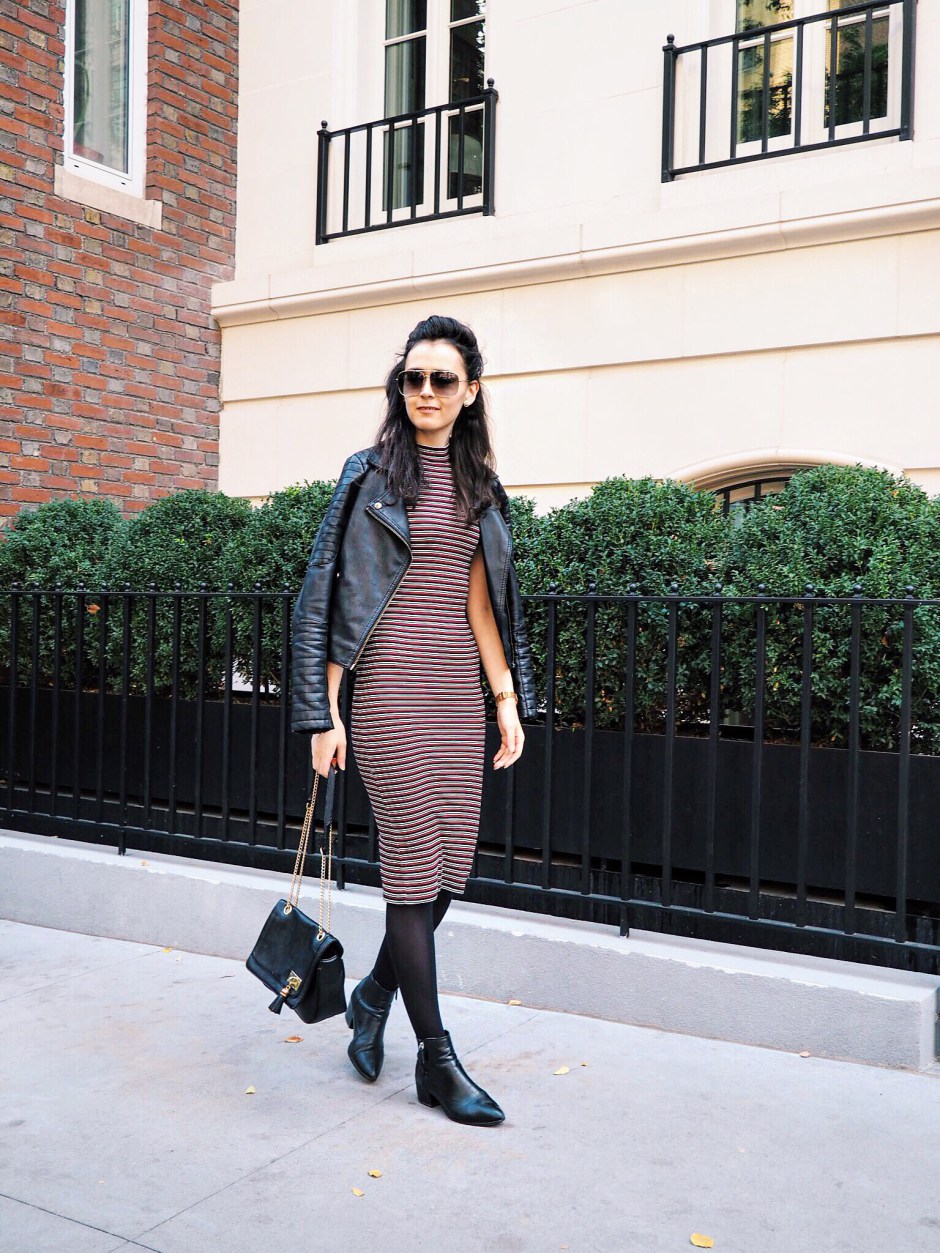 NYC Blogger: Stripe Ribbed Dress 2