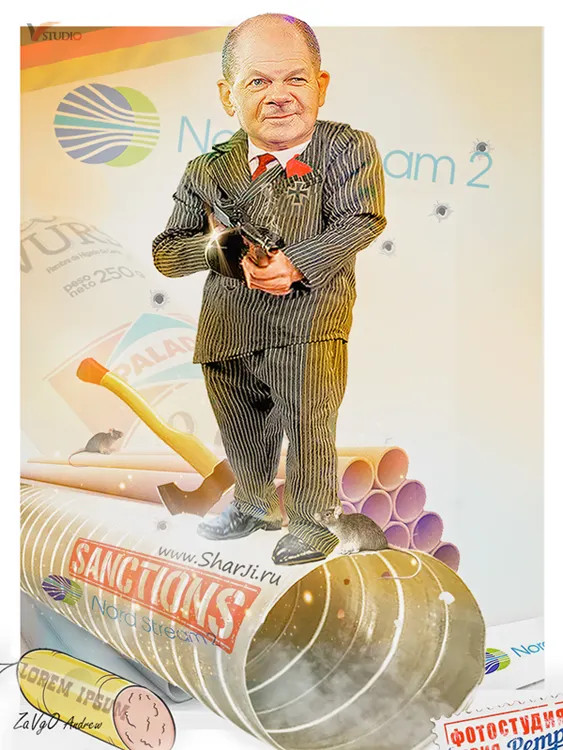 Олаф Шольц карикатура