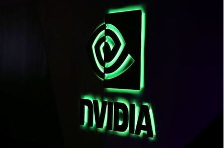 A NVIDIA logo is shown at SIGGRAPH 2017 in Los Angeles, California, U.S. July 31, 2017. REUTERS/Mike Blake