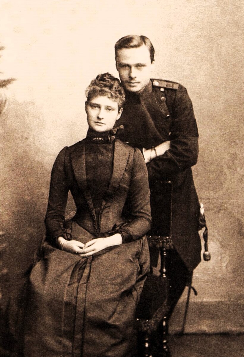 Принц Энри с сестрой Алисой (Александра Федоровна), 1888 год