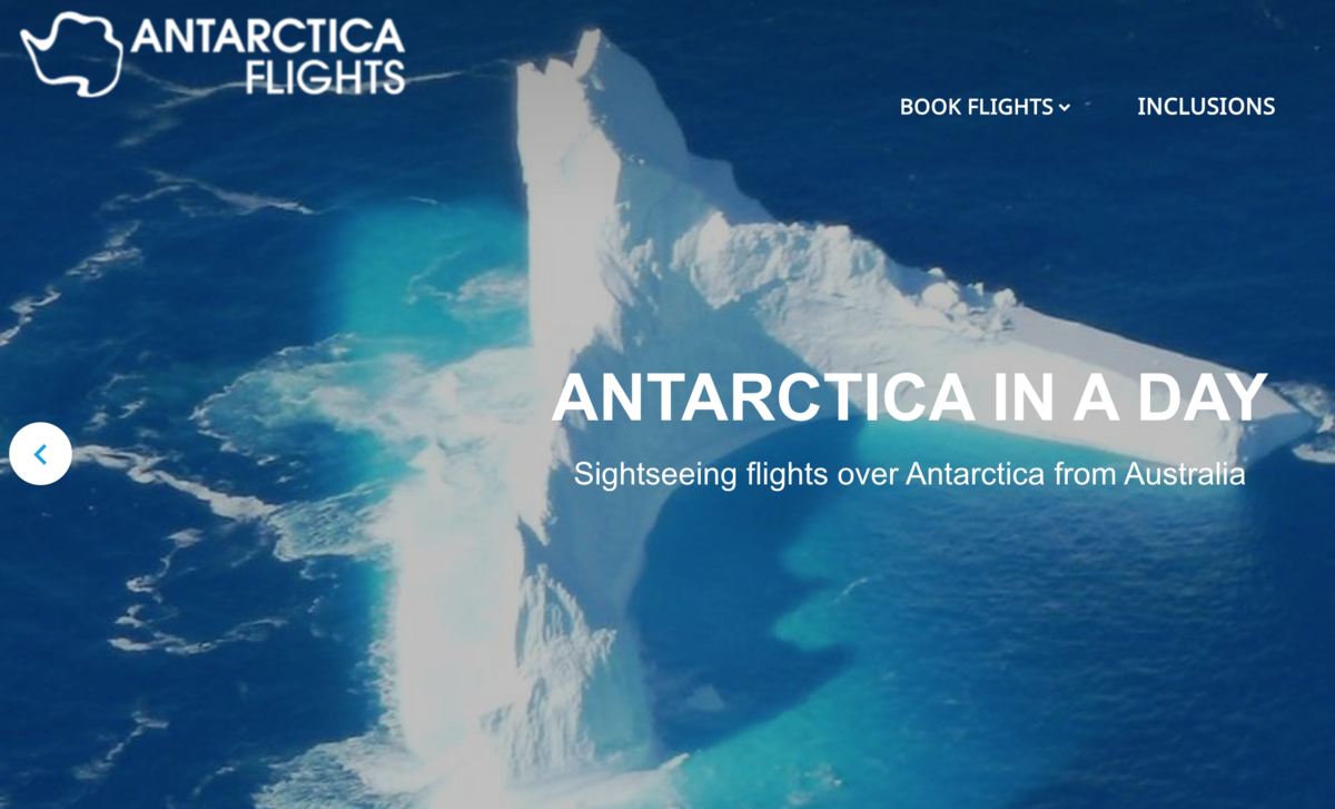 Скриншот сайта www.antarcticaflights.com.au