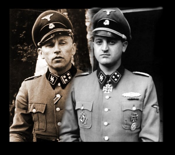 Два оберштурмбанфюрера СС. Фотоколлаж для обложки к статье. 