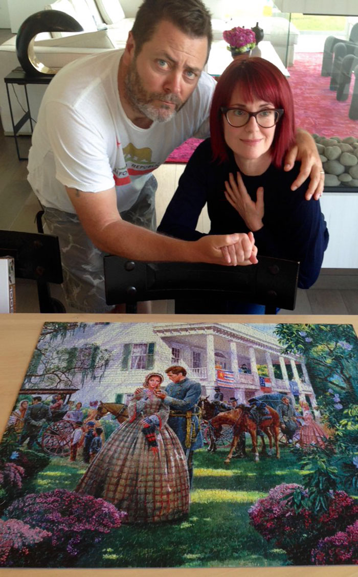 Nick-offerman-megan-mullally-puzzles