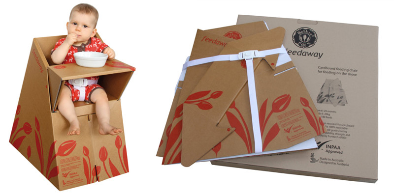 Ценнейшая и плезнейшая вещь - высокий стул для кормления ребенка. Стул из картона. Стоит как деревянный, но это не важно, важно, что идея нашла своих покупателей бесполезные, смешно, странное, товары, юмор