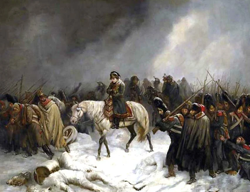Отступление Наполеона из Москвы на картине художника Адольфа Нортена