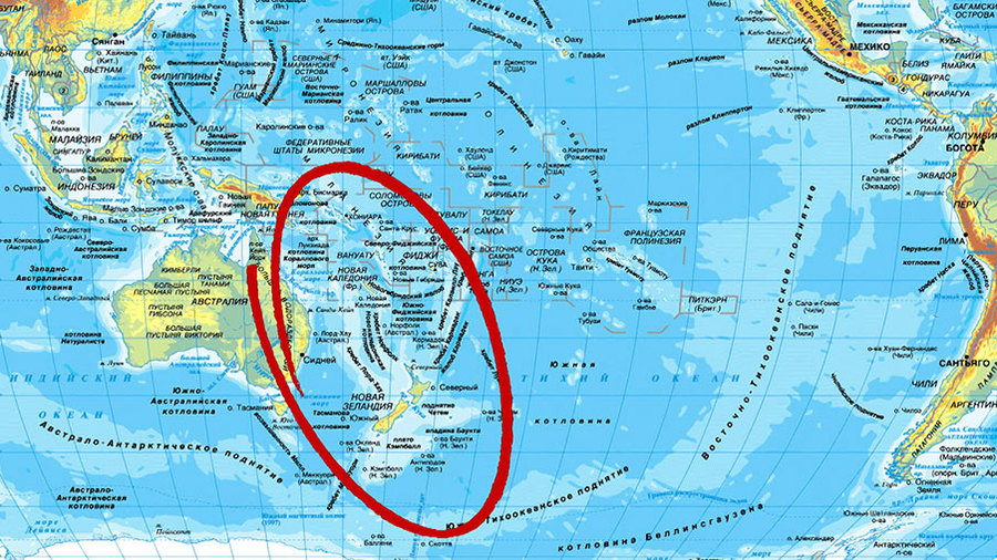 Острова тихого океана карта на русском
