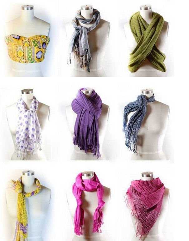 Варианты как завязать шарф на шее женщине