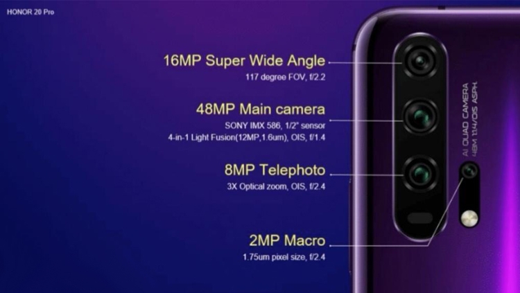 Раскрыта конфигурация многомодульной камеры смартфонов Honor 20 Раскрыта конфигурация многомодульной камеры смартфонов Honor 20 новости,смартфон,статья