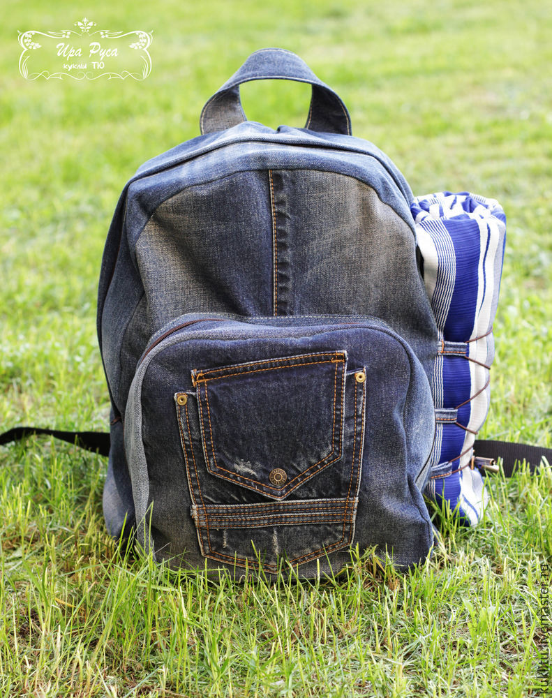 Удобный рюкзак для пикника из джинсовой ткани детали, деталь, джинсов, кармана, рюкзака, лицом, чтобы, можно, сторон, пришьем, будет, части, этого, ботана, подкладки, часть, поролона, образом, подкладку, молнию