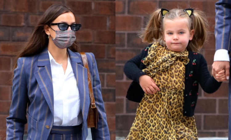 Леопардовый принт для дочки, модная полоска для мамы: Ирина Шейк и Лея Купер на прогулке в Нью-Йорке