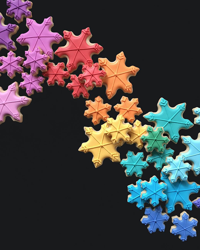 графический дизайнер делает печенье