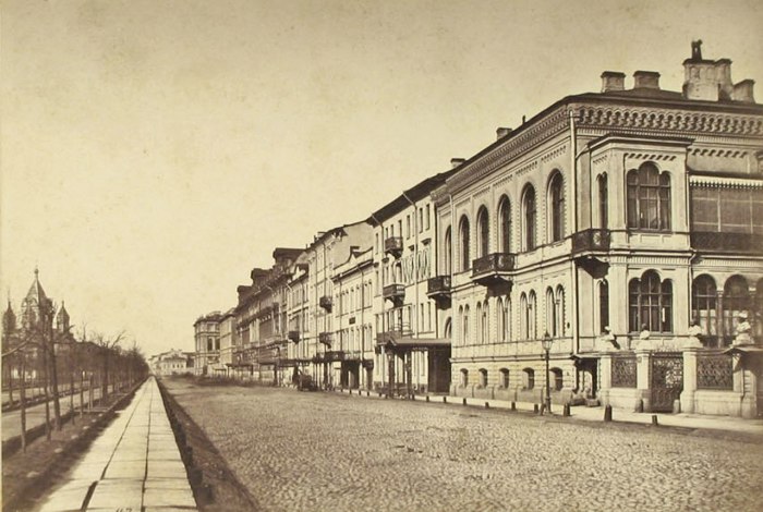 Вид на Конногвардейскую улицу. Санкт-Петербург, 1870-е годы. 