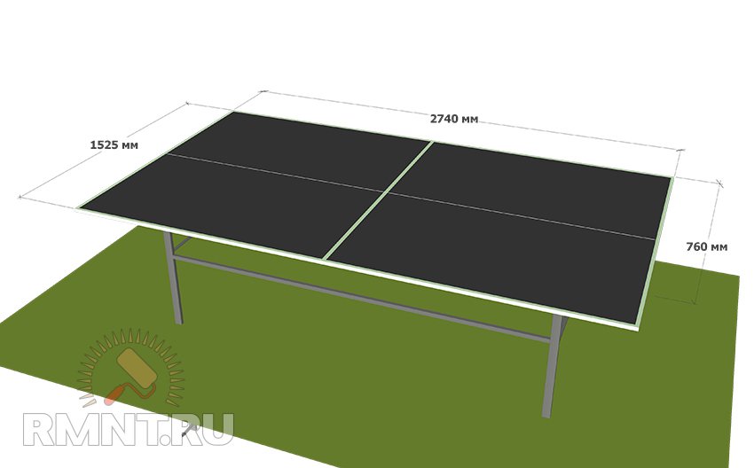 размеры настольного теннисного стола стандарт