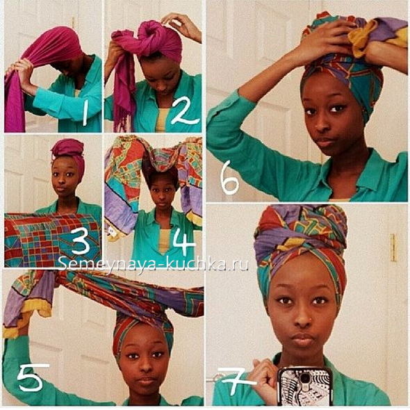 как завязать красивый шарф на голове