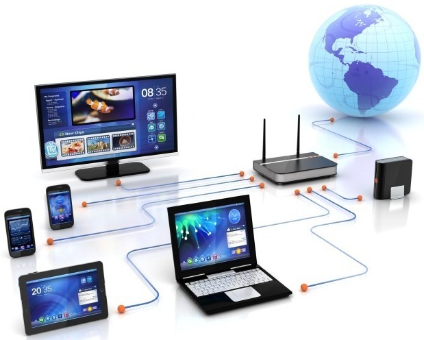 Схема подключения маршрутизатора к ПК и мобильным устройствам