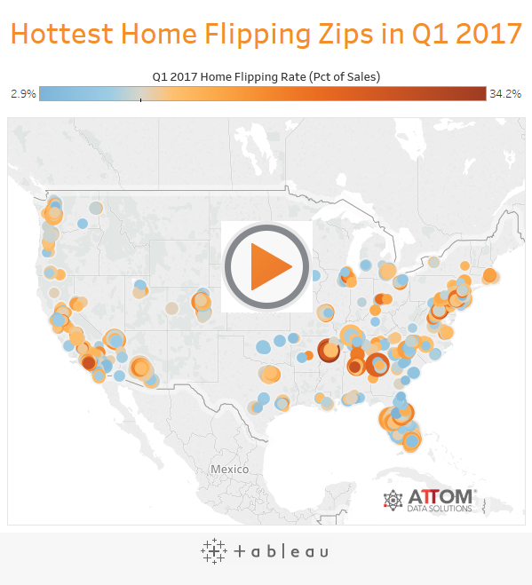 Hottest Home Flipping Zips in Q1 2017 