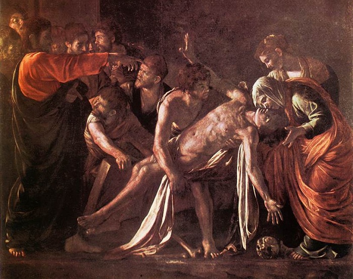 Воскрешение Лазаря. Караваджо, 1609 г. | Фото: seckim.com.
