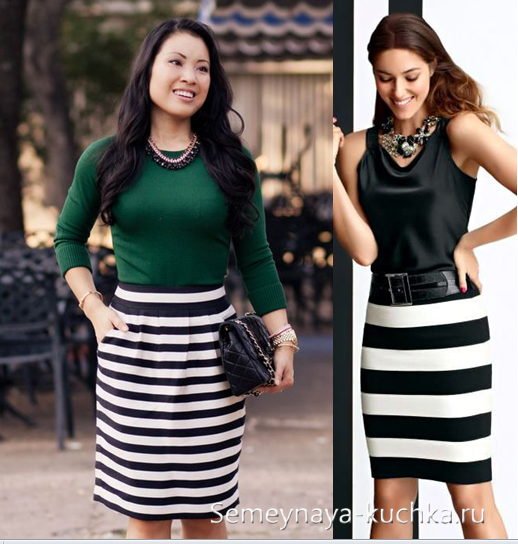 юбка офисная в полоску