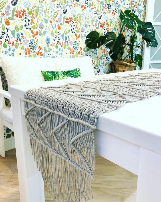 Оригинальные дорожки макраме на стол Оригинальные дорожки макраме на стол идеи