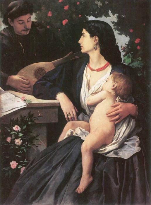 Ансельм фон Фейербах, Игра на мандолине (портрет Анны Ризи)